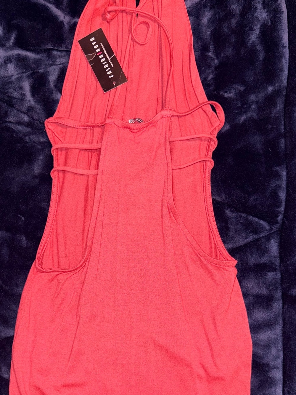 Fashion Nova Coral Strappy Halter dress